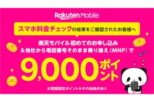 楽天モバイル、料金シミュレーション後の回線契約で3,000ポイントもらえるキャンペーン