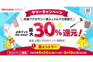 ドコモオンラインショップ、アクセサリー購入で最大30％ポイント還元