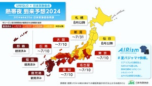 ｢熱帯夜 到来予想2024｣を発表 -熱帯夜の注意が必要となる時期は?