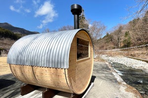 韮崎市のふるさと納税返礼品・山梨県産総ヒノキ使用! 「インダストリアル バレルサウナ割引券」とは? 