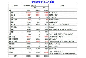 【猛暑】東京の家計支出が世帯当たり月3100円増加、大幅に増加した支出は?