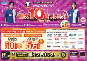 ウエルシアグループ、「WAON POINT最大10倍プレゼントキャンペーン」開始!