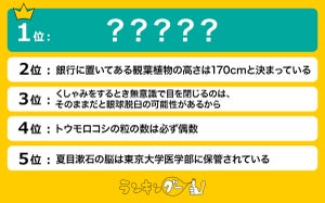 思わず話したくなる!「おもしろ雑学」ランキング - 1位は「地震・雷・火事・おやじ」のとある説