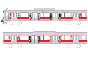 東急東横線『はたらく細胞』ラッピングトレイン運行、駅構内装飾も