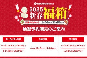 ビックカメラ「2025 新春福箱」、抽選予約開始！ 今年も多彩な福箱が登場