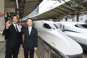 JR東海の社長と新日本プロレス棚橋社長が「逸材ポーズ」コラボ実施