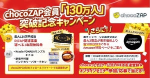 【応募者全員対象】チョコザップ会員130万人突破記念キャンペーン実施