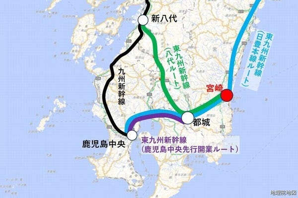 東九州新幹線、宮崎県が「新八代ルート」含む3案の費用対効果示す