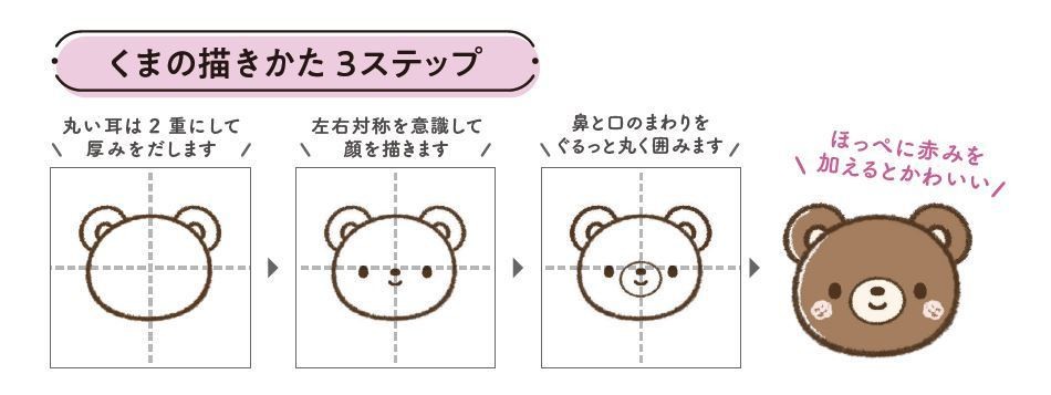 毎日が心ときめく ほのぼのイラストレッスン帖 第3回 くまもたぬきもアレンジ自在! マルを使った動物の描き方