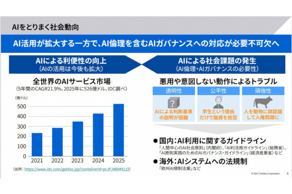 大河原克行のNewsInsight 第174回 より高品質で安全なAIに、発展の土台からつくる東芝「AIガバナンス」の中身