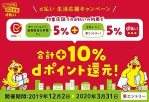 シーンで選ぶクレジットカード活用術 第119回 対象店で10%以上の還元が受けられる「d払い」の新キャンペーンが開始