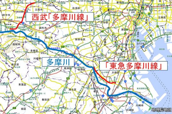 鉄道トリビア 第433回 東急電鉄は「東急多摩川線」西武鉄道は「多摩川線」が路線名である