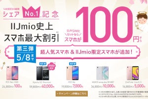 スマホ購入も毎月の通信料金も超お得! IIJmioのシェアNo.1キャンペーンは新生活にピッタリ!