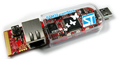 STMicro、STM32マイコン向けにUSB型の開発プラットフォームを発表