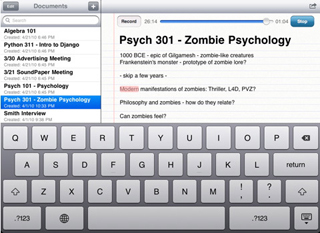 音声の録音/再生と執筆を同時に行えるiPad用テキストメモアプリ発売