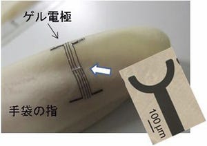 東北大、寒天などのゼリー質の表面に電気回路を印刷する技術を開発