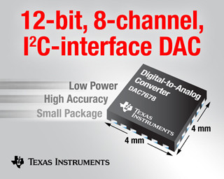 TI、マルチチャネルの高実装密度アプリ向けに8チャネル12ビットDACを発表