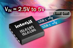 Intersil、過電流保護機能を備えたUSBポート用パワーコントローラを発表