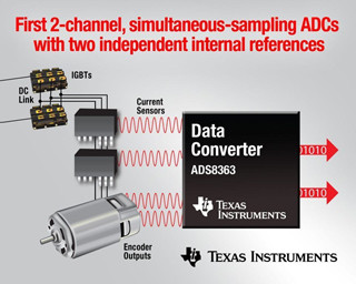 TI、独立制御が可能な2チャネル同時サンプリングA/Dコンバータを発表