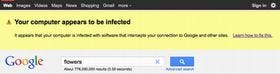 Google、マルウェアに感染していると思われるユーザーに通知