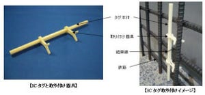 凸版など、コンクリート内の鉄筋に取り付け可能なUHF帯ICタグを発売