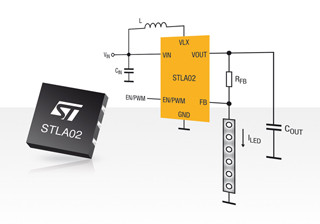ST、高性能携帯型機器向け白色LEDバックライト・ドライバICを発表