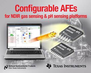 TI、コンフィギュラブルNDIRガス/ pHセンシングAFEを発表