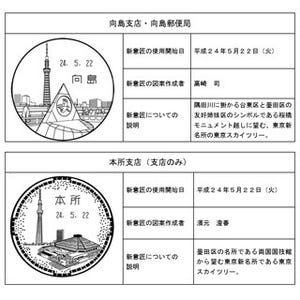 郵便局、東京スカイツリーの開業にあわせて新しい風景印を採用