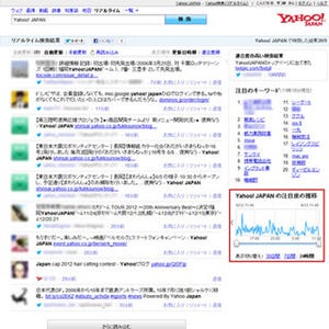 Yahoo!リアルタイム検索、30日前のツイート検索が可能など機能を強化