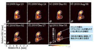 国立天文台など、VERA電波望遠鏡などを用いて「3C84」銀河の電波変動を観測