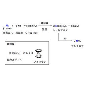 東大と九大、安価な鉄錯体による常温常圧でのアンモニア等価体の合成に成功