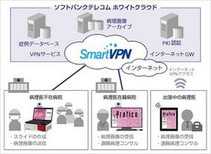 ソフトバンクら、ホワイトクラウドで遠隔病理迅速診断ネットワーク構築支援