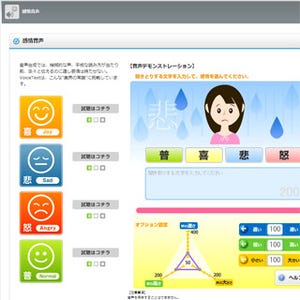 喜怒哀楽を表現する音声合成ソフト「VoiceText」新製品が発売決定
