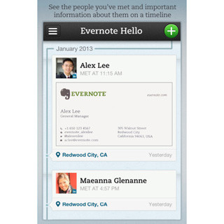 出会った人の情報を記録するアプリ「Evernote Hello」の新バージョンが登場
