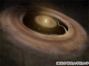 総研大など、原始惑星系円盤内に存在する穴とそれをまたぐ腕の撮像に成功