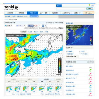 日本気象協会、「tenki.jp」でPM2.5分布予測の提供を開始