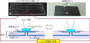 理研、すべてガラスでできたマイクロ流体チップを実現