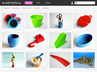 3Dプリンター用CADデータの共有サイト「3D CAD DATA.COM」がオープン