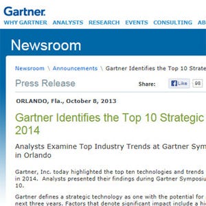 Gartnerが戦略的技術トレンド10を発表 - モバイルやクラウドがキーワード