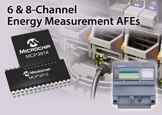 Microchip、3相スマートメータ/複数系統の電力監視向けに電力計測AFEを発表