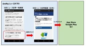 ニフティ、ニュースアプリで"ネイティブ広告"の取り扱いを開始