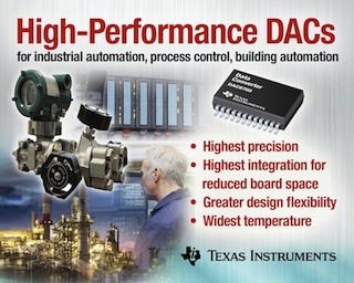 TI、基板面積/システムコストの低減と高精度を実現したDACファミリを発表