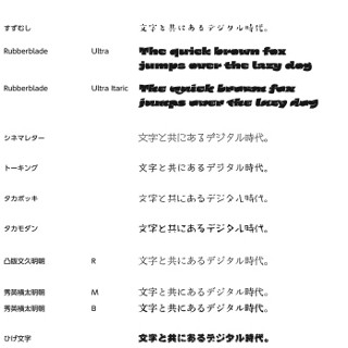 モリサワ、「すずむし」「Rubberblade」などのフォント35書体を発表