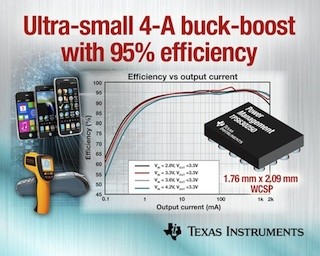TI、バッテリ駆動時間を延長する小型1A/4A昇降圧レギュレータを発表