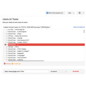 Googleウェブマスターツール、「robots.txt」テストツールを強化