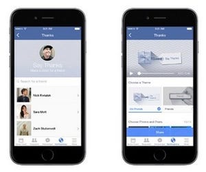 Facebook、特別な思い出の写真を集めた動画が贈れる新機能「Say Thanks」