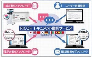 リコー、複合機とクラウドを連携した9ヵ国語対応・機械翻訳サービス