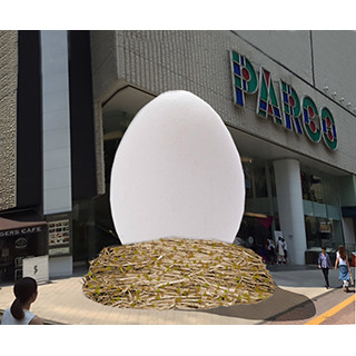 東京都・渋谷に4mの巨大卵形ドームが出現-木村カエラの「EGG」とコラボ