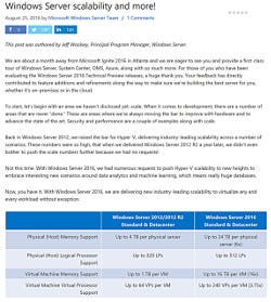 Microsoft、次期Windows Server 2016の拡張性をアピール - サポートメモリー容量は最大24TBへ