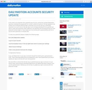 ビデオ共有サービス「DailyMotion」、8700万のユーザー情報流出